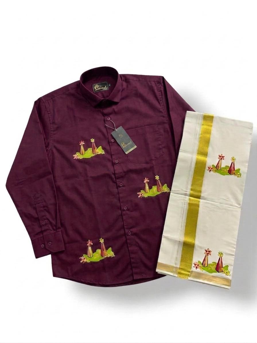 Cotton Shirt & Mundu Combo - KBG