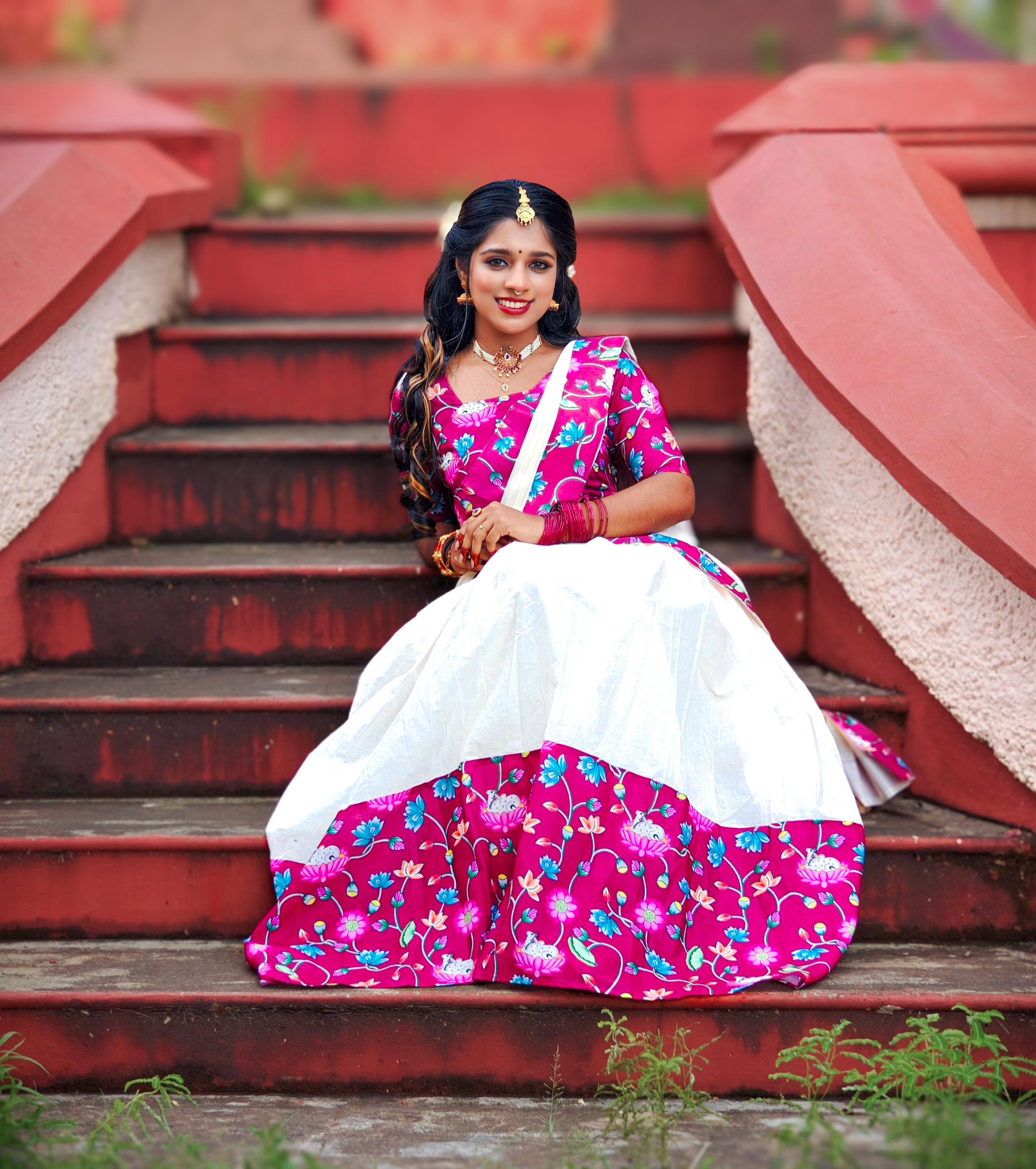 Kalamkari Cotton Davani - KBG