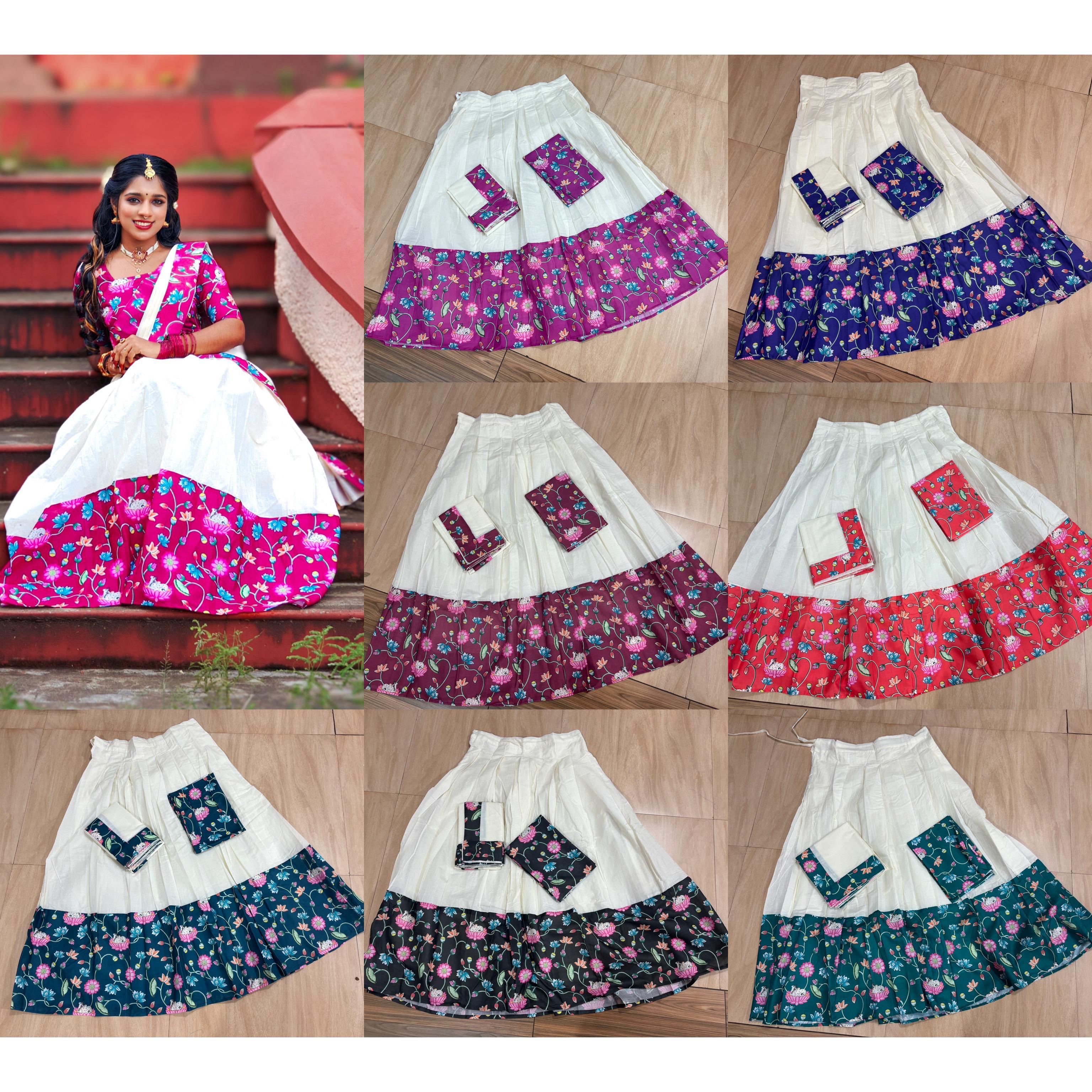 Kalamkari Cotton Davani - KBG