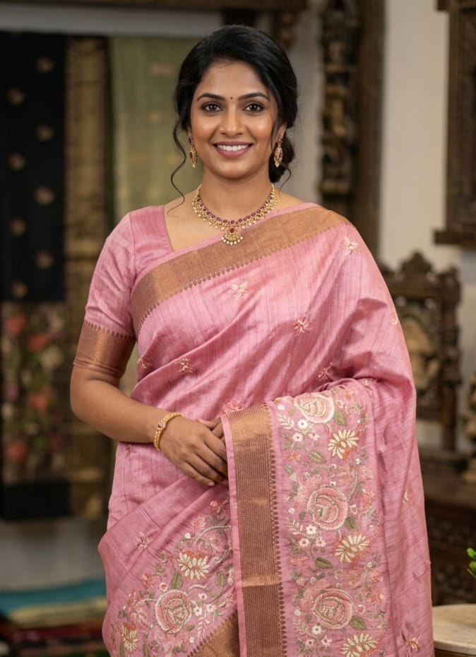 Semi Tussar Silk Saree - SU