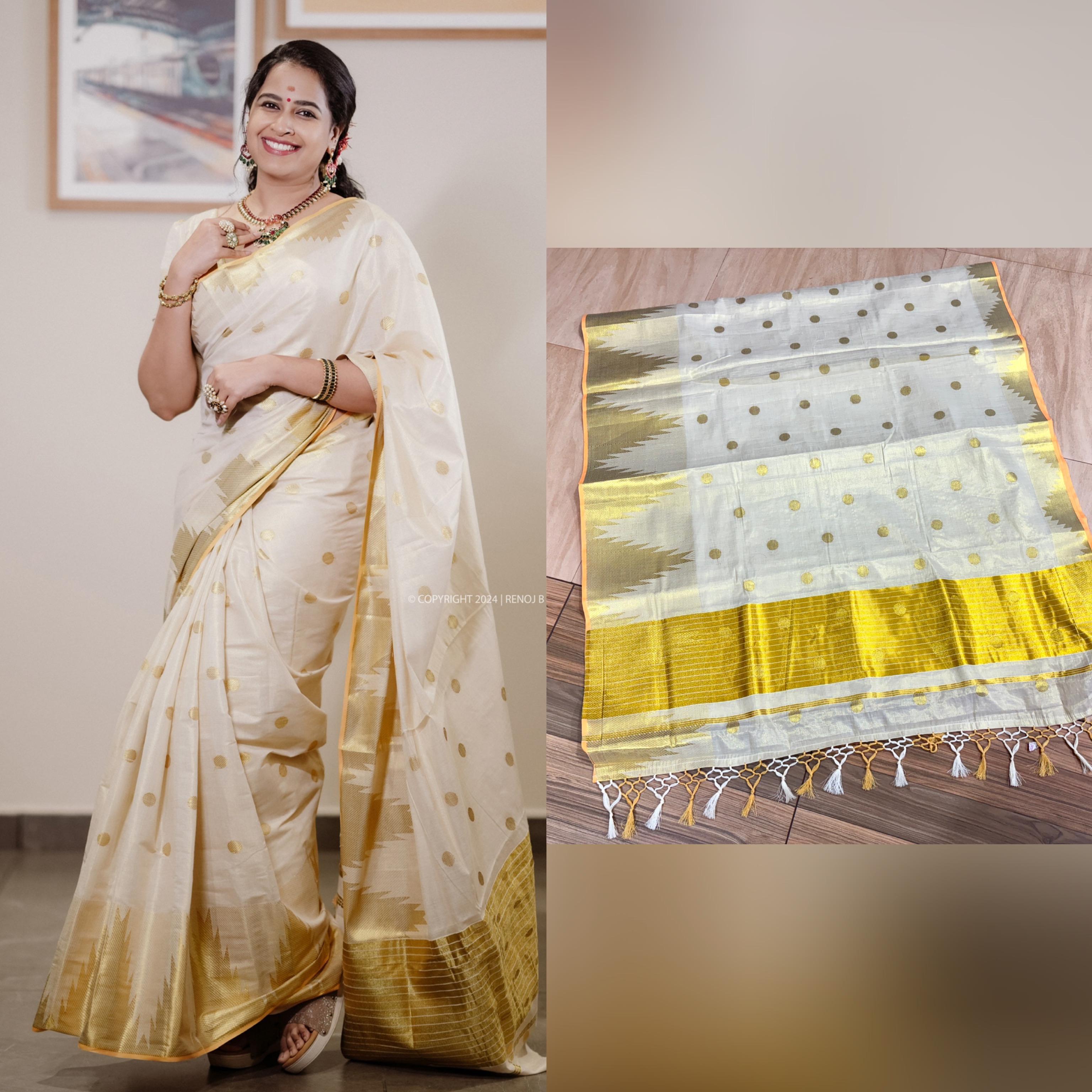 Handloom Replica Sadhika Tissue Saree - KBG