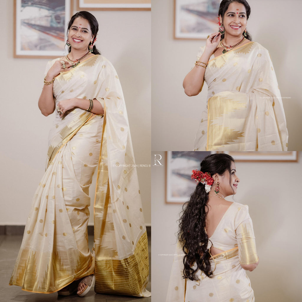 Handloom Replica Sadhika Tissue Saree - KBG