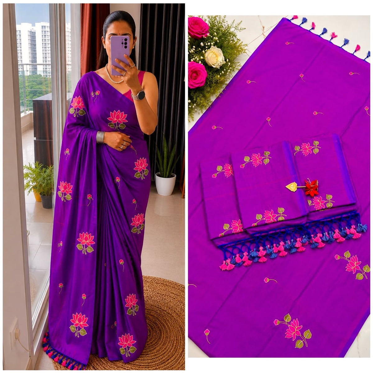 Premium Khadi Mull Pure Cotton Saree - DKS