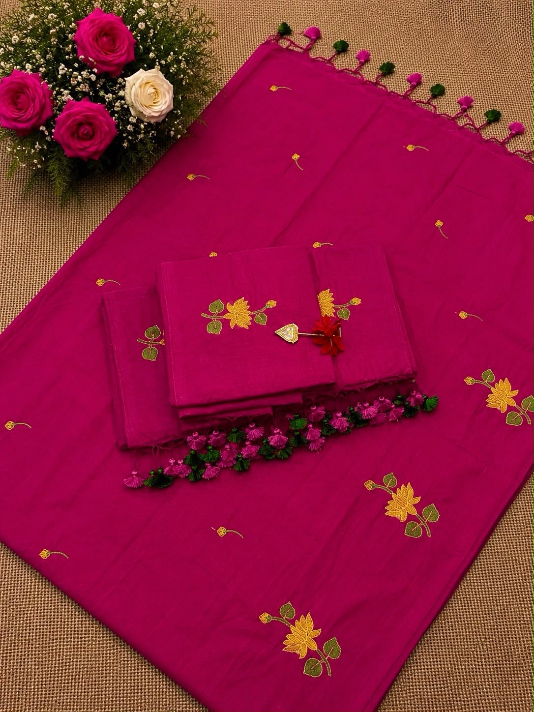 Premium Khadi Mull Pure Cotton Saree - DKS