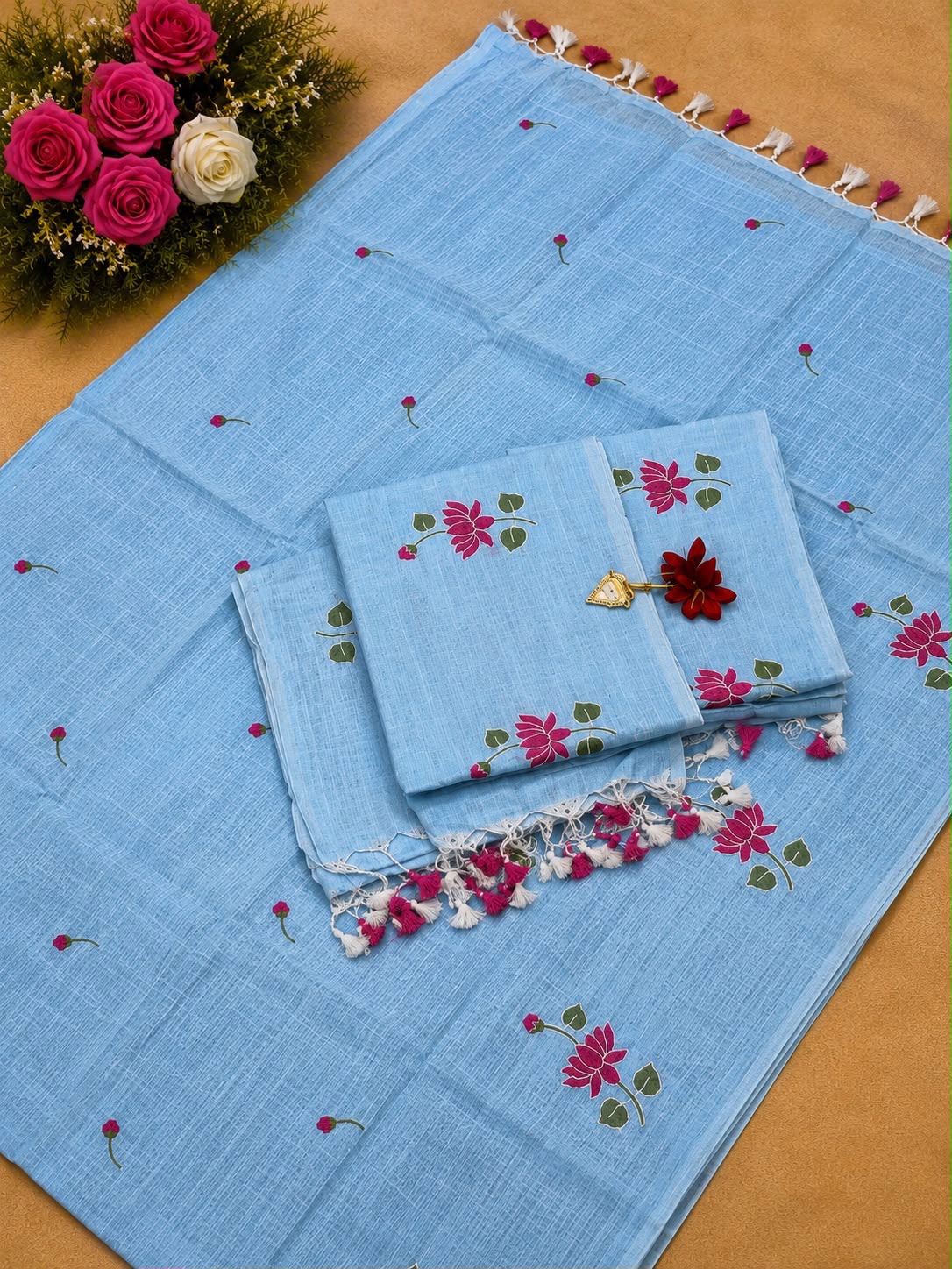 Premium Khadi Mull Pure Cotton Saree - DKS