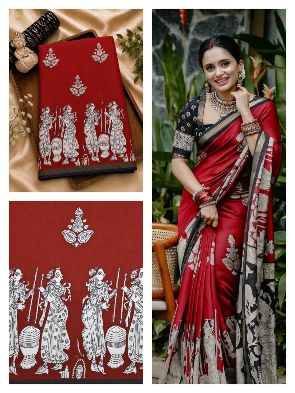 MUL SILK KALAMKARI SAREE - DKS