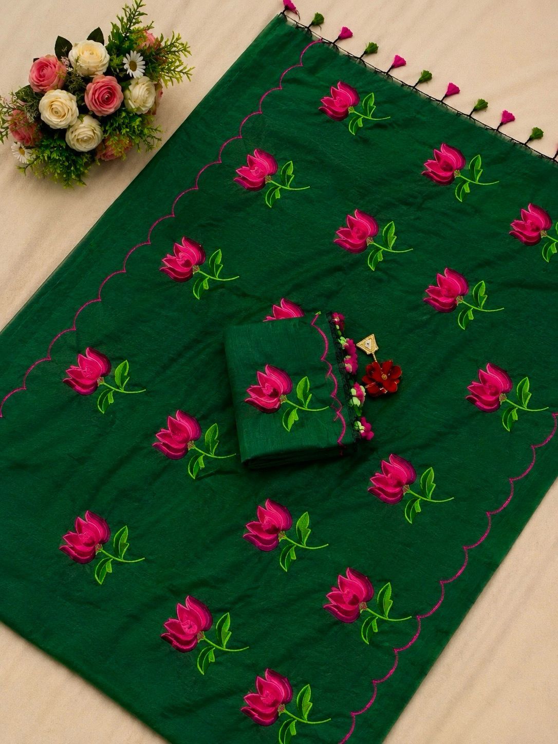Premium Khadi Mull Pure Cotton Saree - DKS