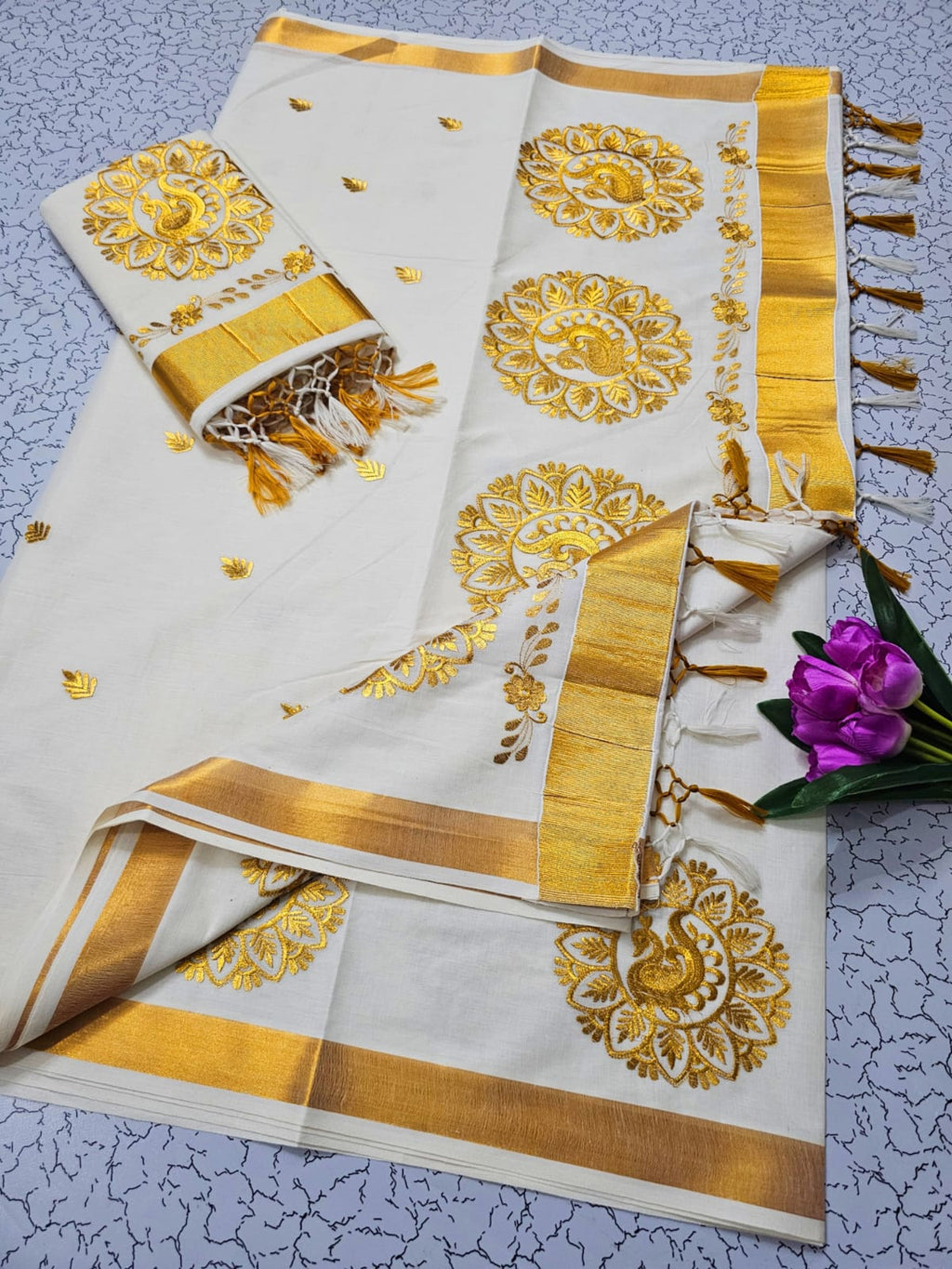 Special Collection – Traditional Kerala Kasavu Cotton Saree - DKS