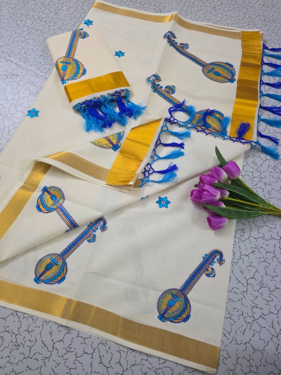 Special Collection – Traditional Kerala Kasavu Cotton Saree - DKS