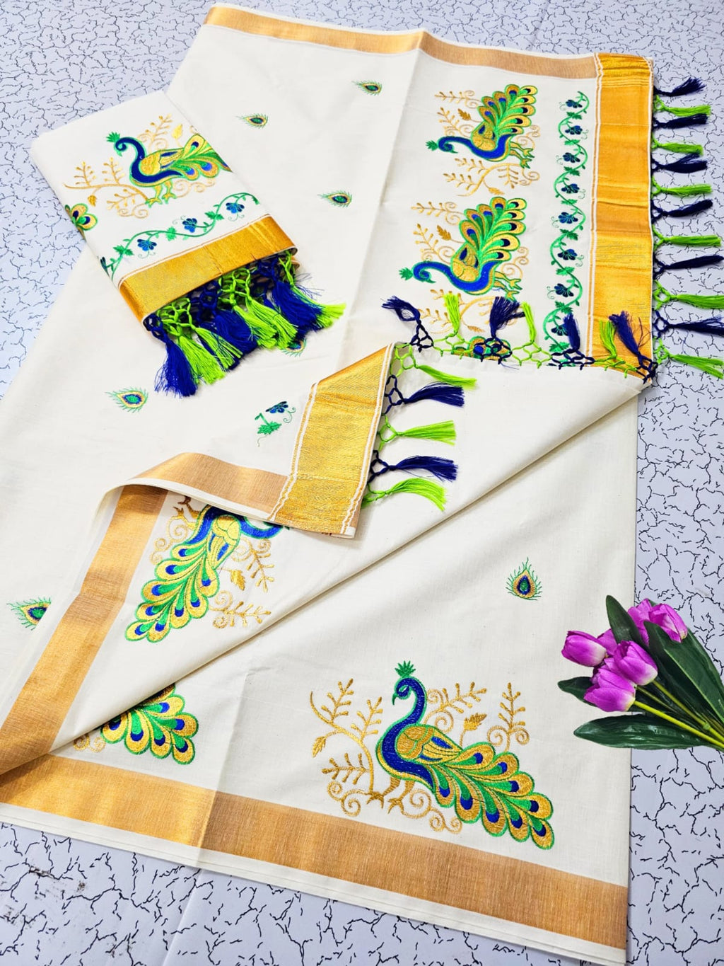 Special Collection – Traditional Kerala Kasavu Cotton Saree - DKS