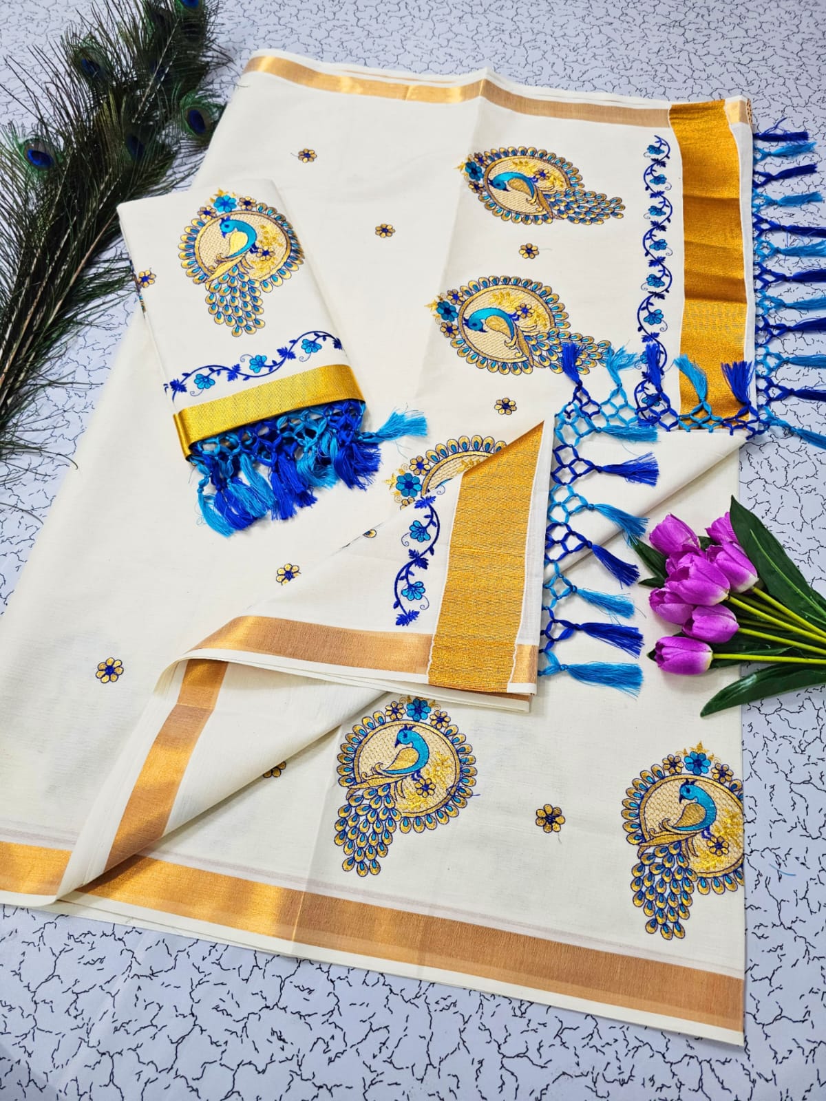 Special Collection – Traditional Kerala Kasavu Cotton Saree - DKS