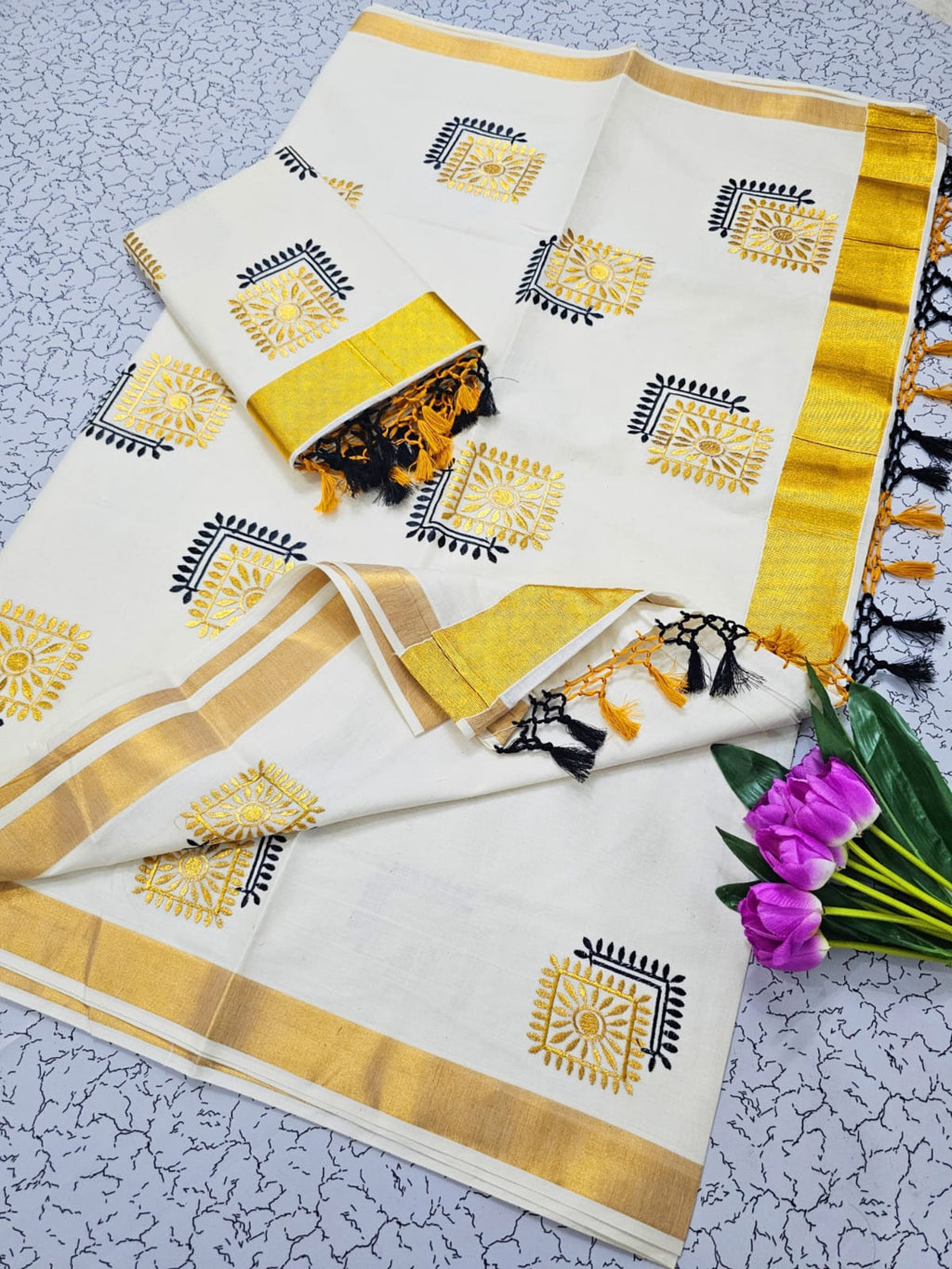 Special Collection – Traditional Kerala Kasavu Cotton Saree - DKS