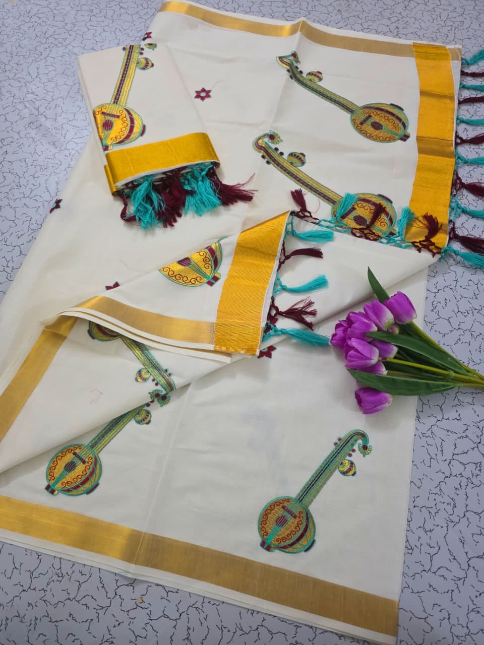 Special Collection – Traditional Kerala Kasavu Cotton Saree - DKS