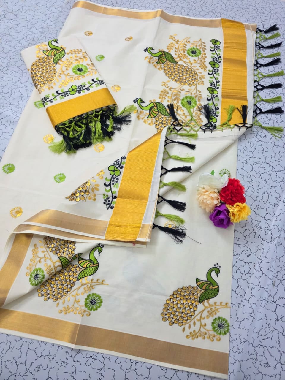Special Collection – Traditional Kerala Kasavu Cotton Saree - DKS