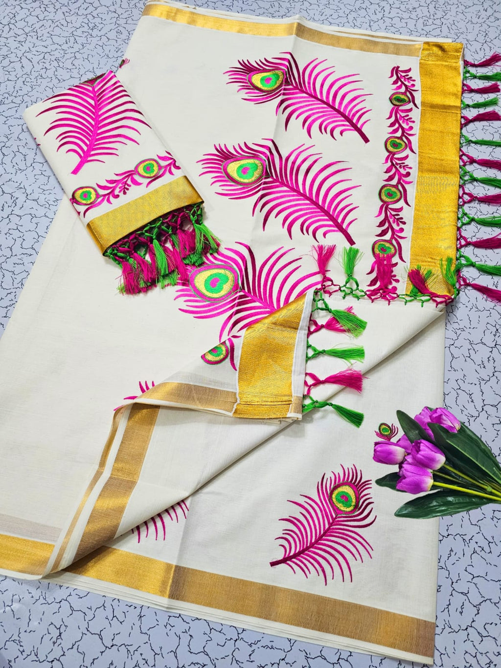 Special Collection – Traditional Kerala Kasavu Cotton Saree - DKS