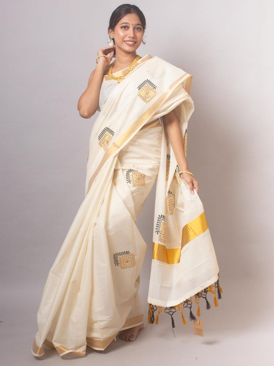 Special Collection – Traditional Kerala Kasavu Cotton Saree - DKS