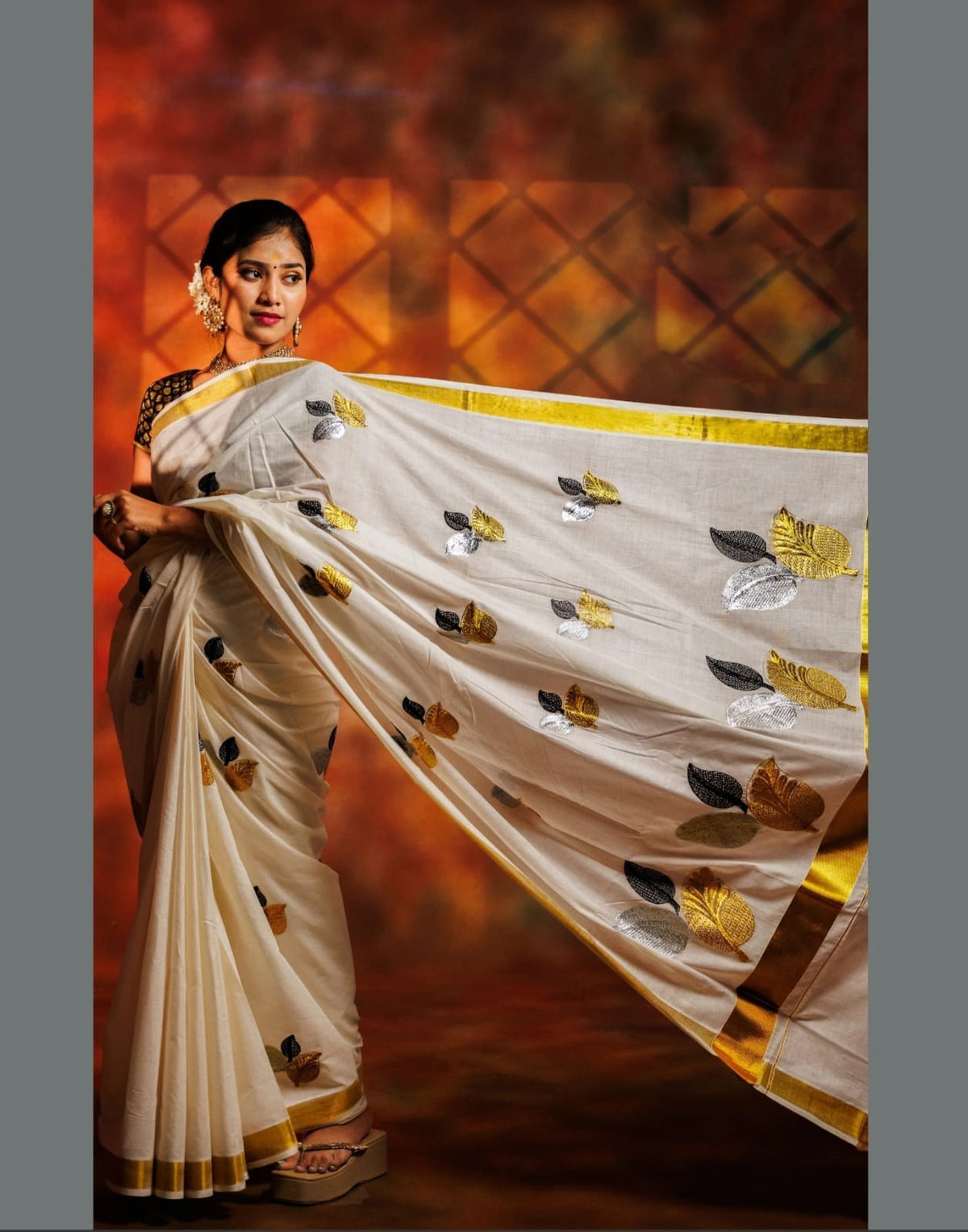 Special Collection – Traditional Kerala Kasavu Cotton Saree - DKS