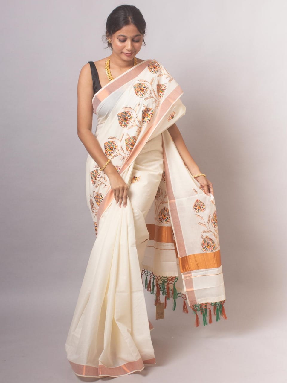 Special Collection – Traditional Kerala Kasavu Cotton Saree - DKS
