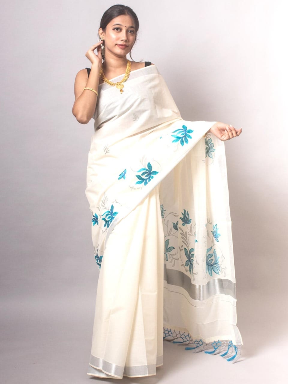 Special Collection – Traditional Kerala Kasavu Cotton Saree - DKS