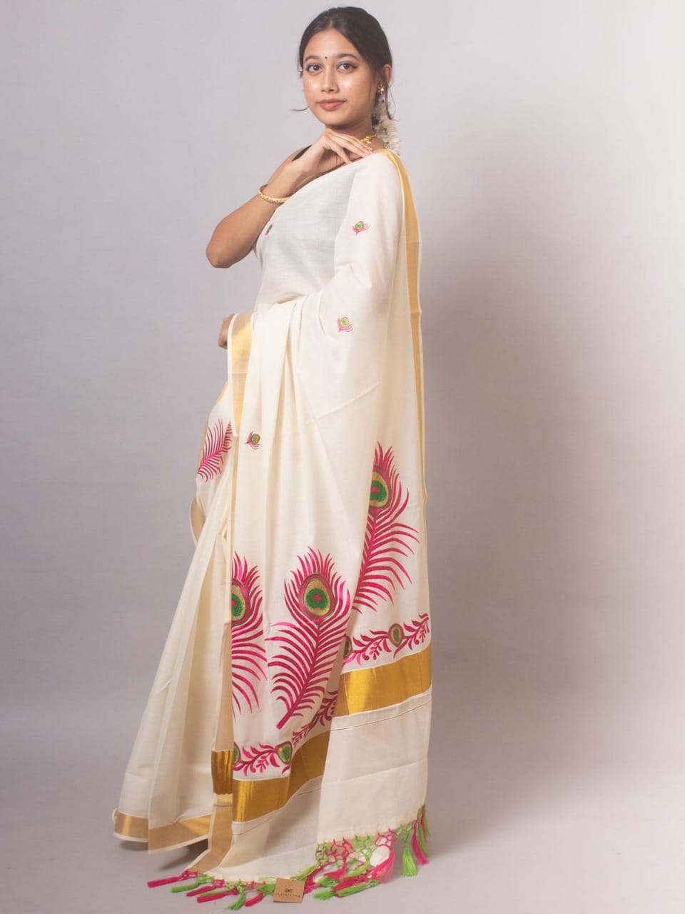 Special Collection – Traditional Kerala Kasavu Cotton Saree - DKS