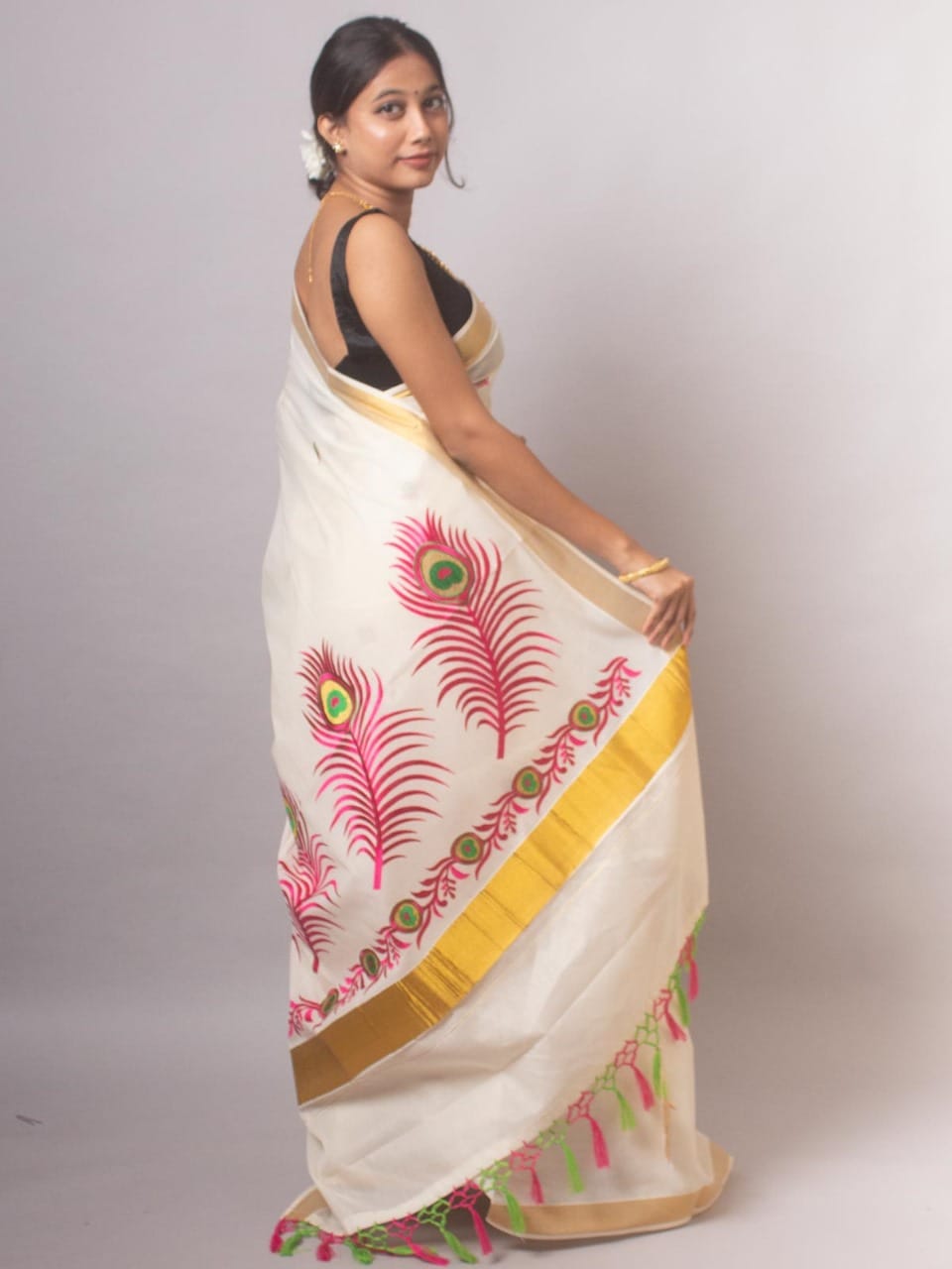 Special Collection – Traditional Kerala Kasavu Cotton Saree - DKS