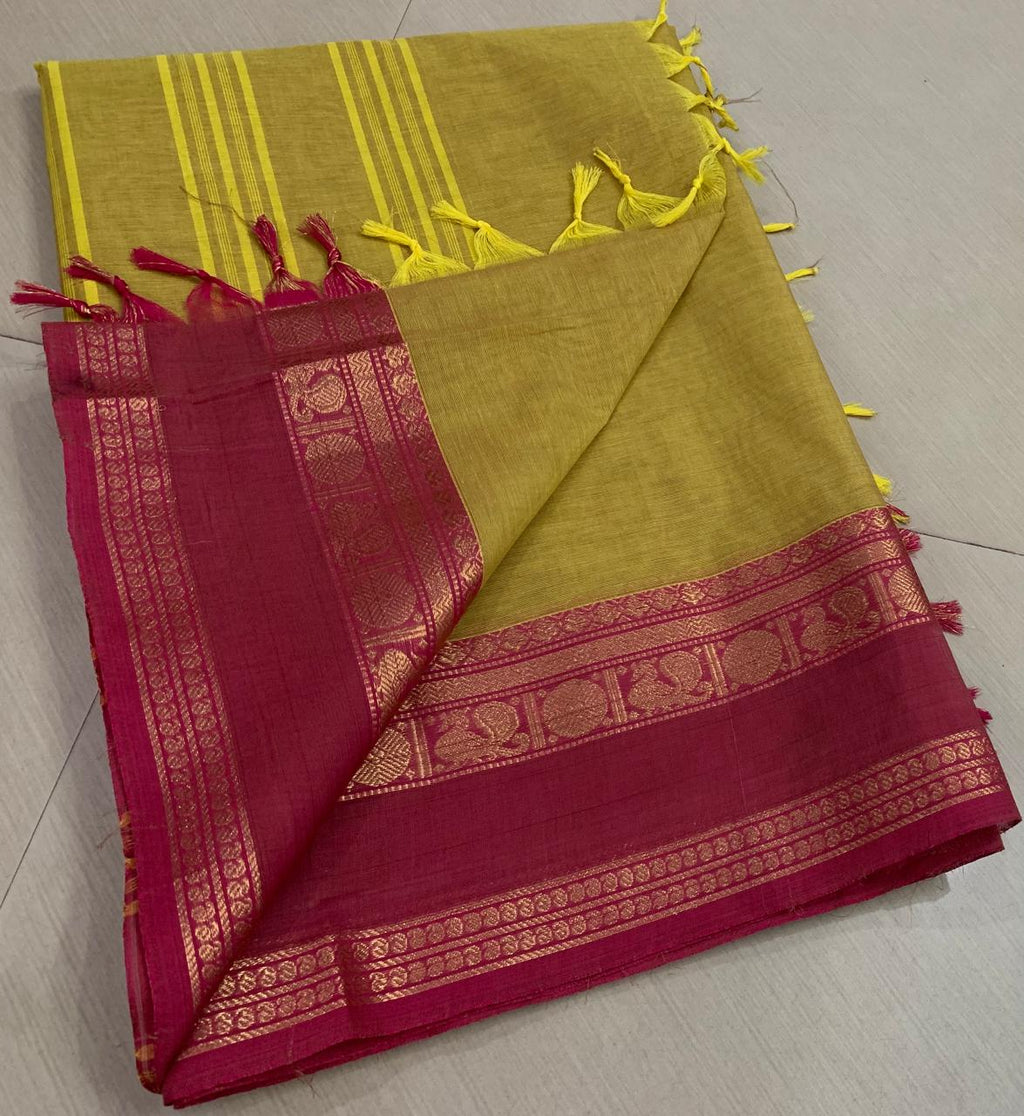 Premium Handloom Kanchi Cotton Saree - DKS