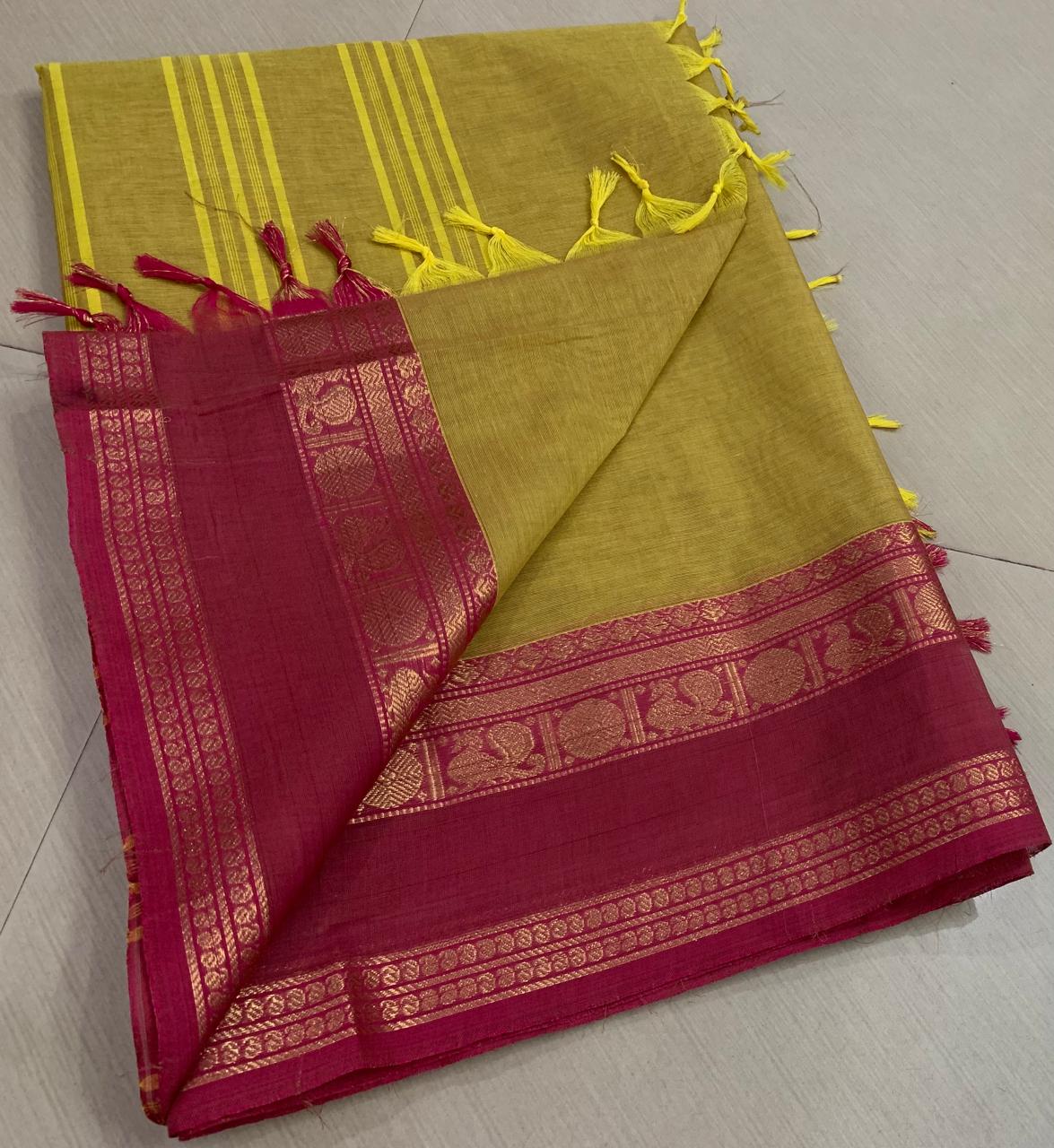 Premium Handloom Kanchi Cotton Saree - DKS