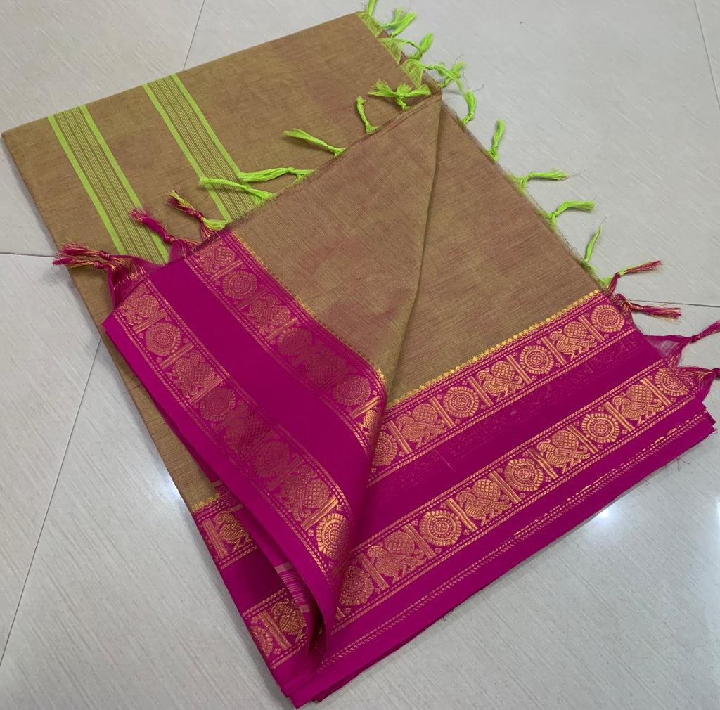 Premium Handloom Kanchi Cotton Saree - DKS