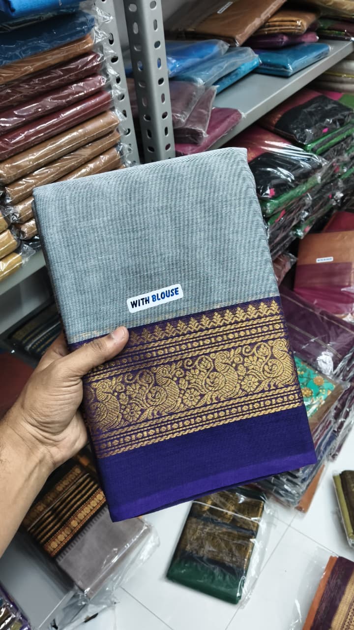 Premium Handloom Kanchi Cotton Saree - DKS