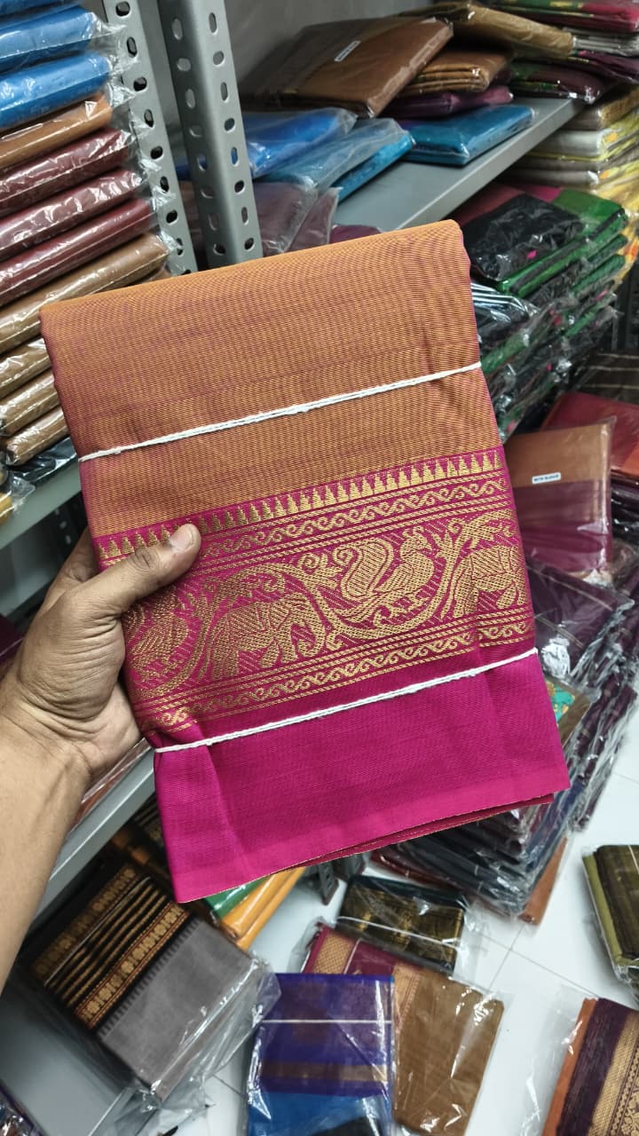 Premium Handloom Kanchi Cotton Saree - DKS