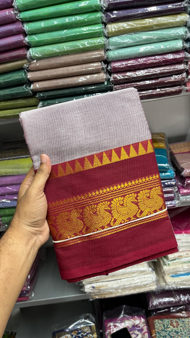Premium Handloom Kanchi Cotton Saree - DKS