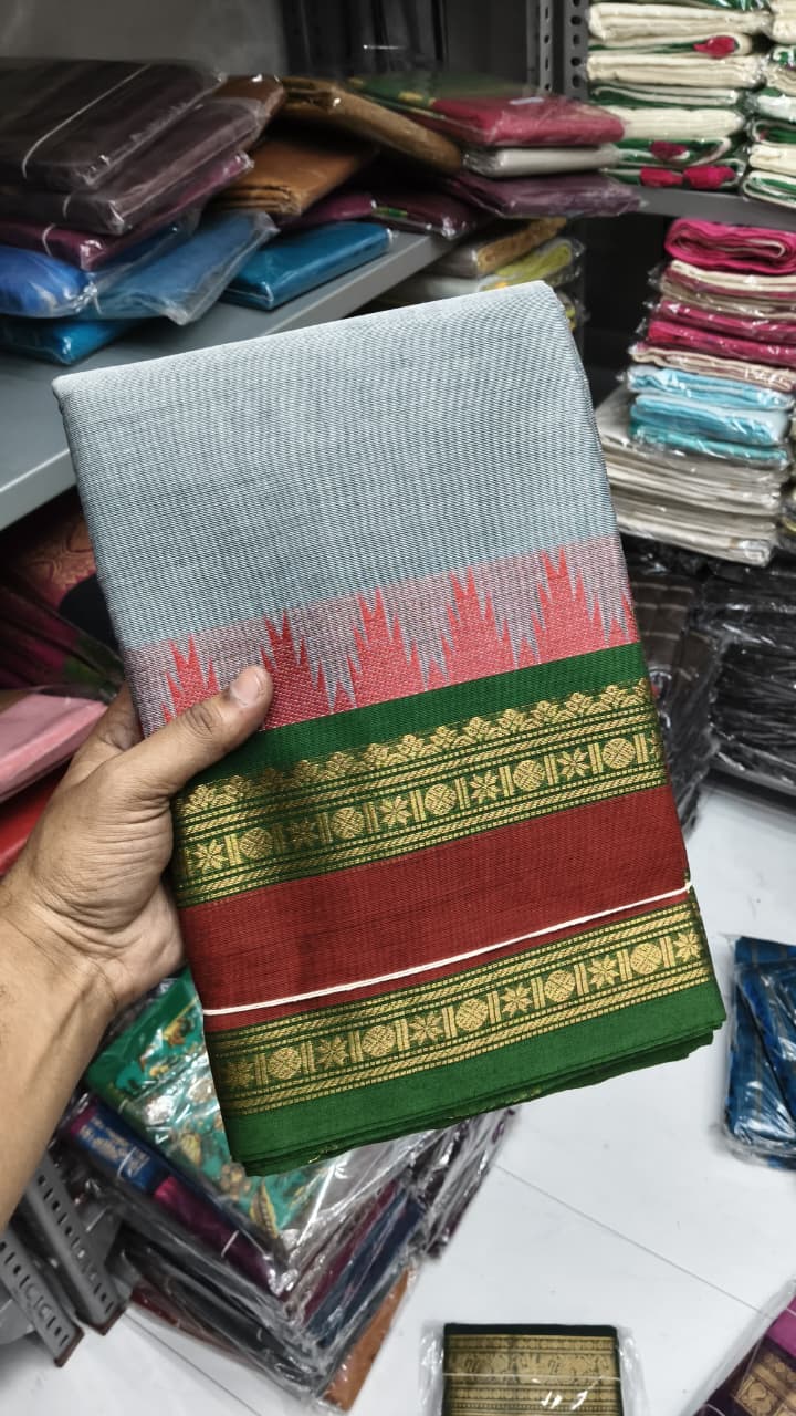 Premium Handloom Kanchi Cotton Saree - DKS