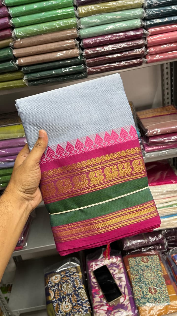 Premium Handloom Kanchi Cotton Saree - DKS