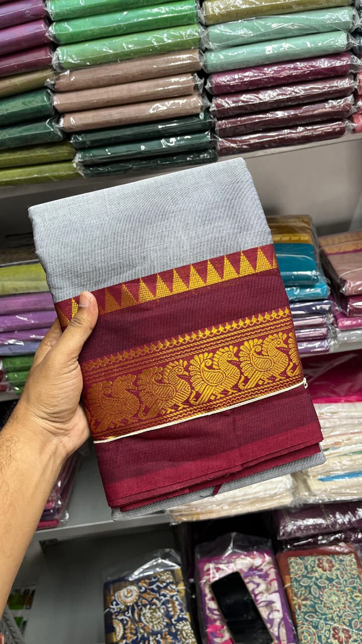 Premium Handloom Kanchi Cotton Saree - DKS