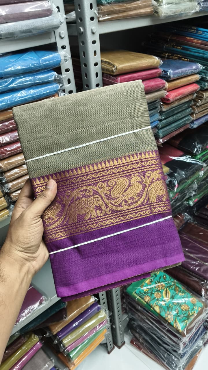 Premium Handloom Kanchi Cotton Saree - DKS