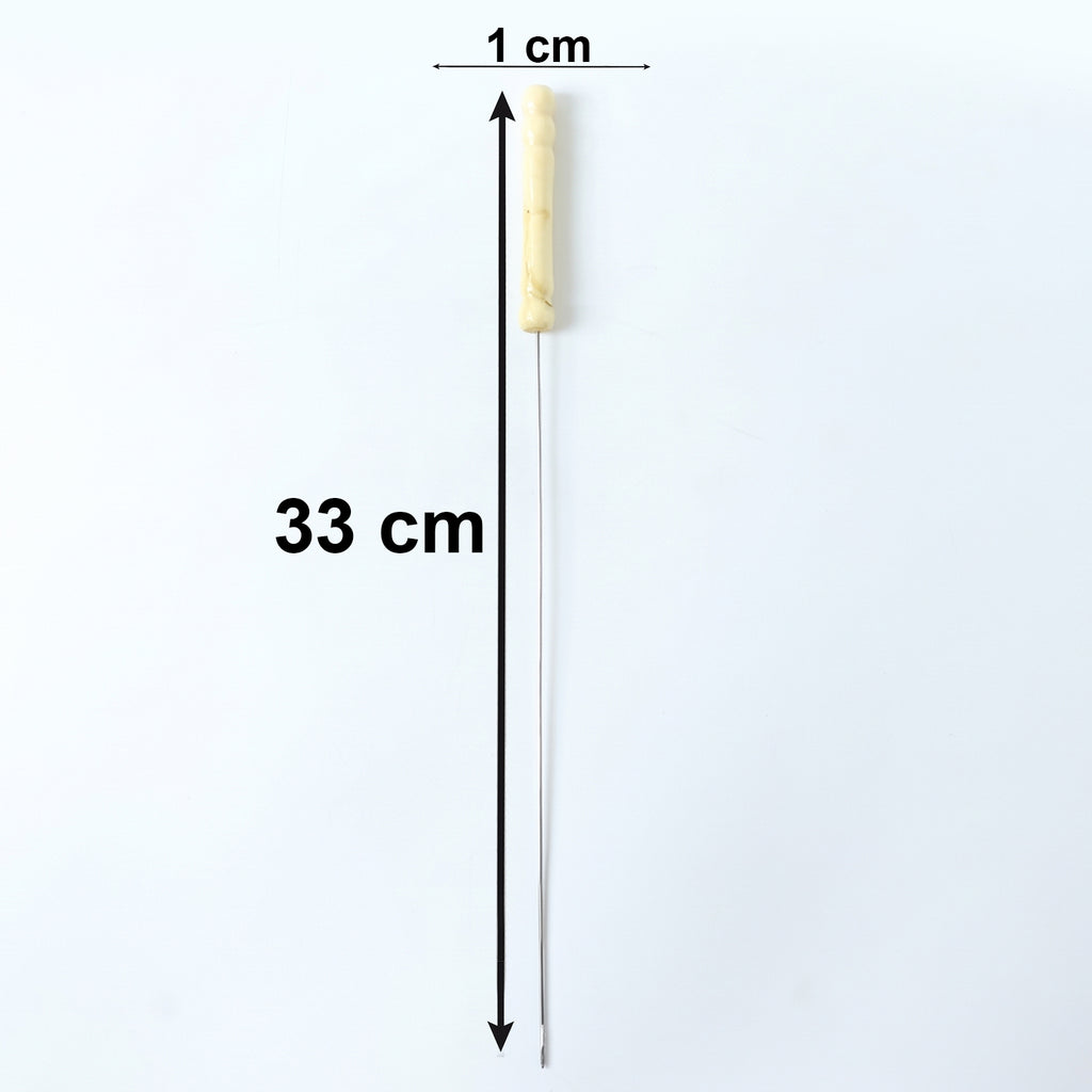 Stainless Steel Bbq Skewers With Wooden Handle (12 Pc)
