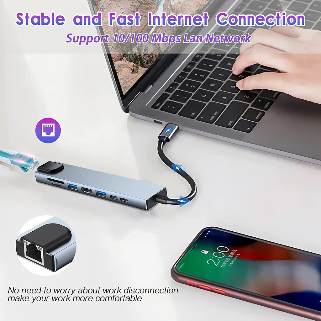 7-in-1 USB-C Hub Adapter – All-in-One Connectivity Solution