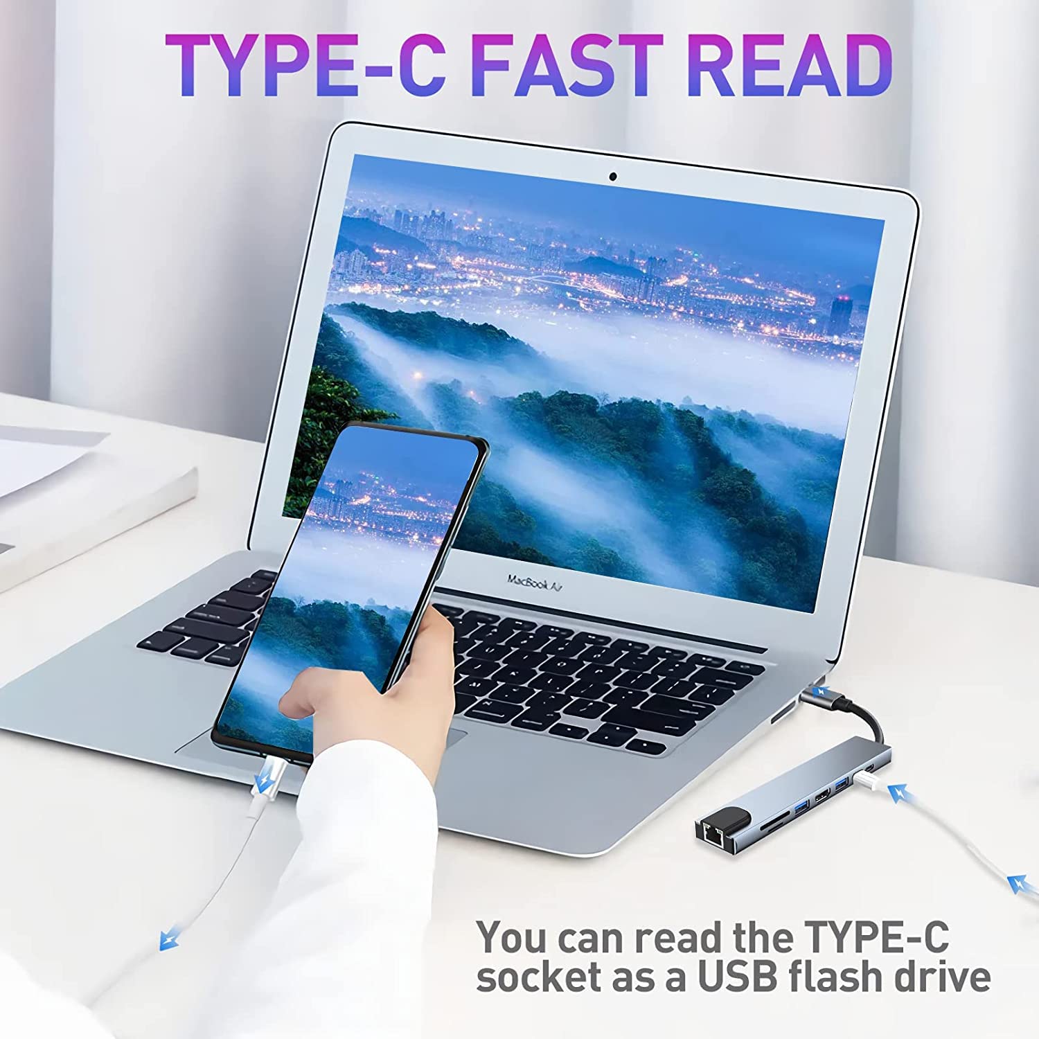 7-in-1 USB-C Hub Adapter – All-in-One Connectivity Solution