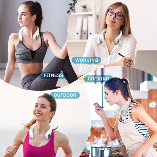 Portable Neck Fan – 360° Hands-Free Cooling