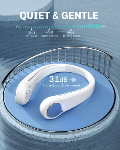Portable Neck Fan – 360° Hands-Free Cooling