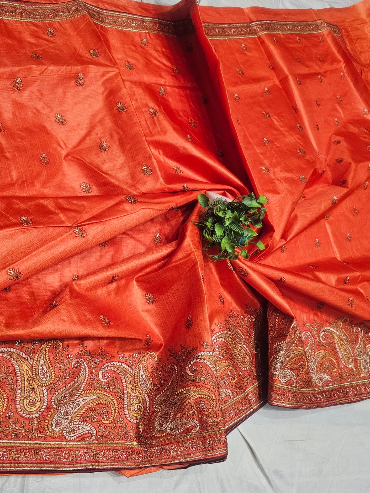 SEMI TUSSAR SILK EMBROIDERY SAREE - SU