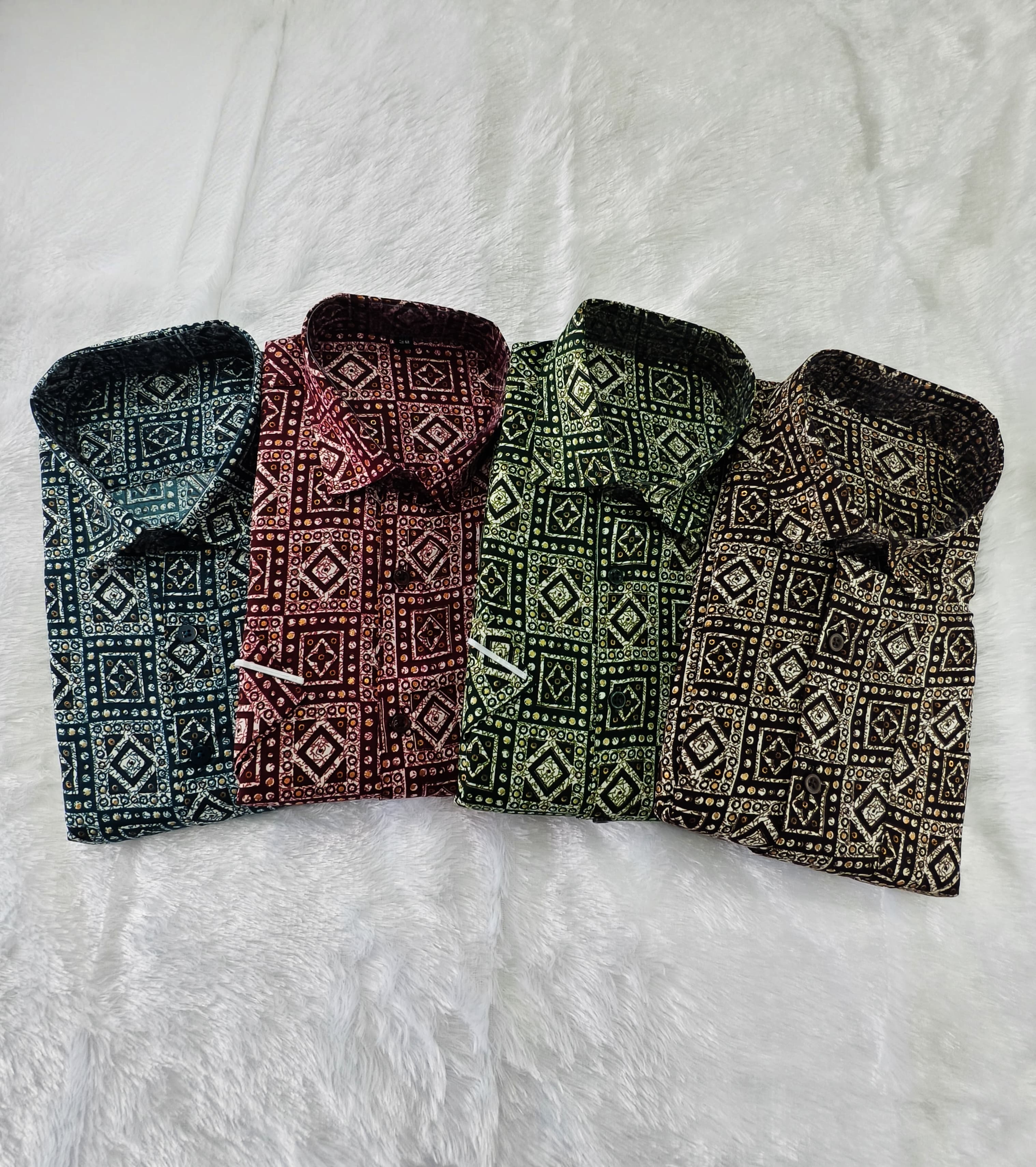 Rayon Printed Shirt & Mundu - KBG