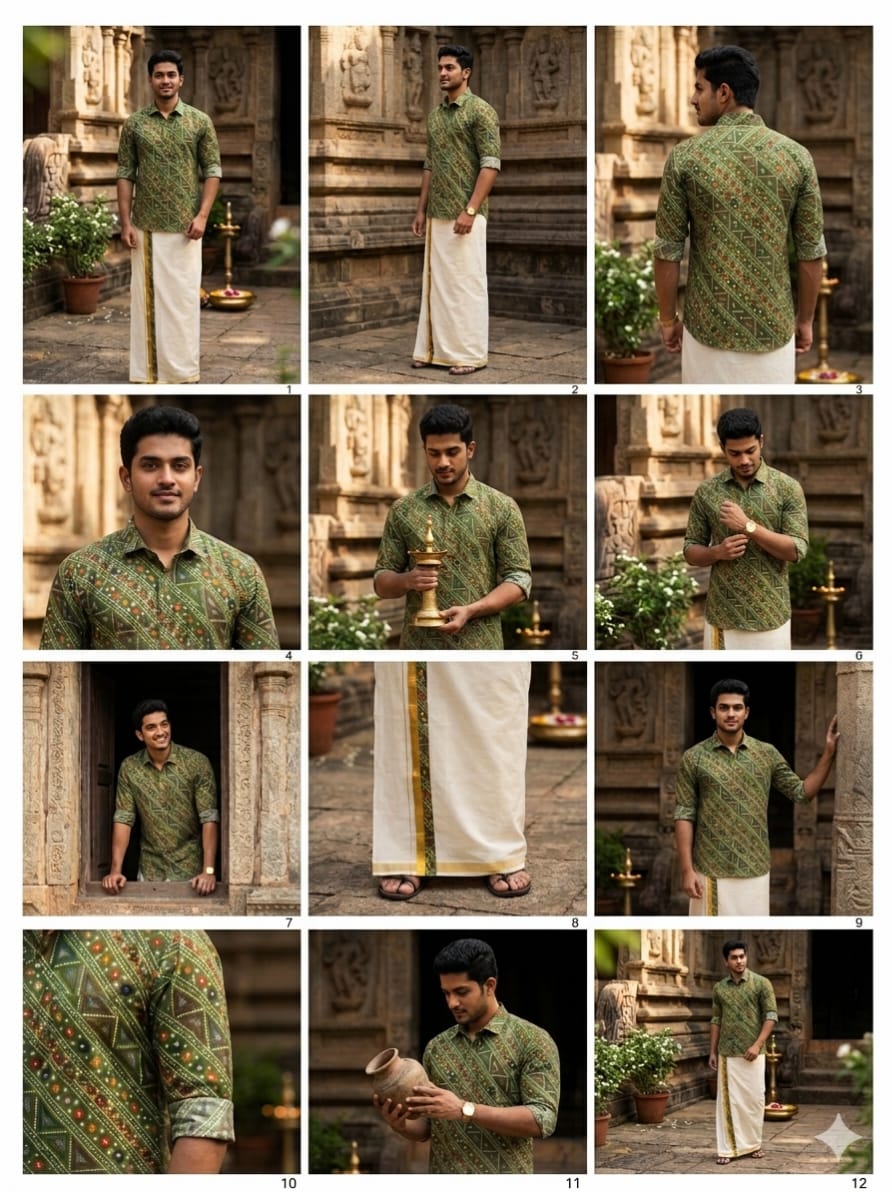 Rayon Shirt and Mundu - KBG
