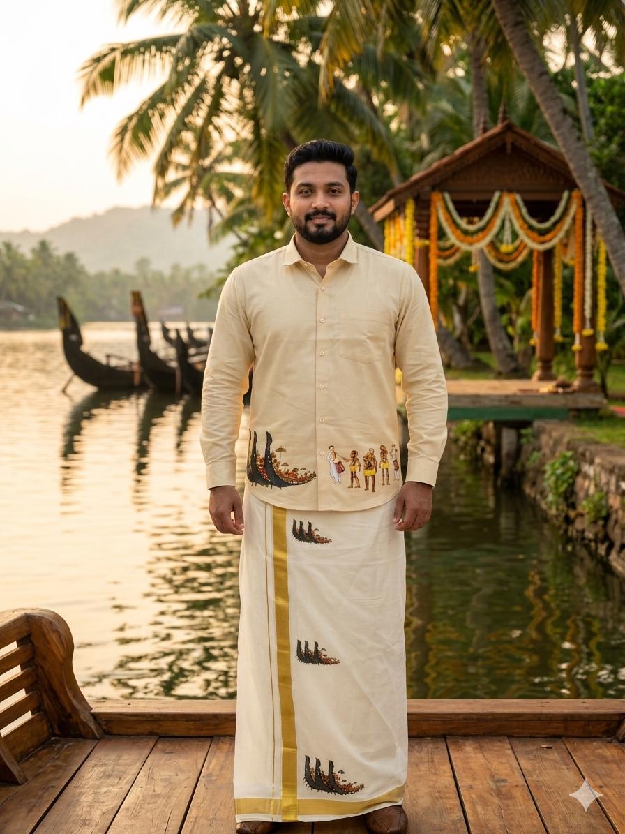 Onam Special Shirt & Mundu combo - KBG
