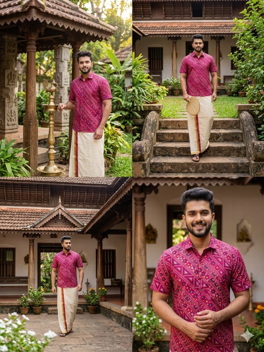 Rayon Shirt and Mundu - KBG