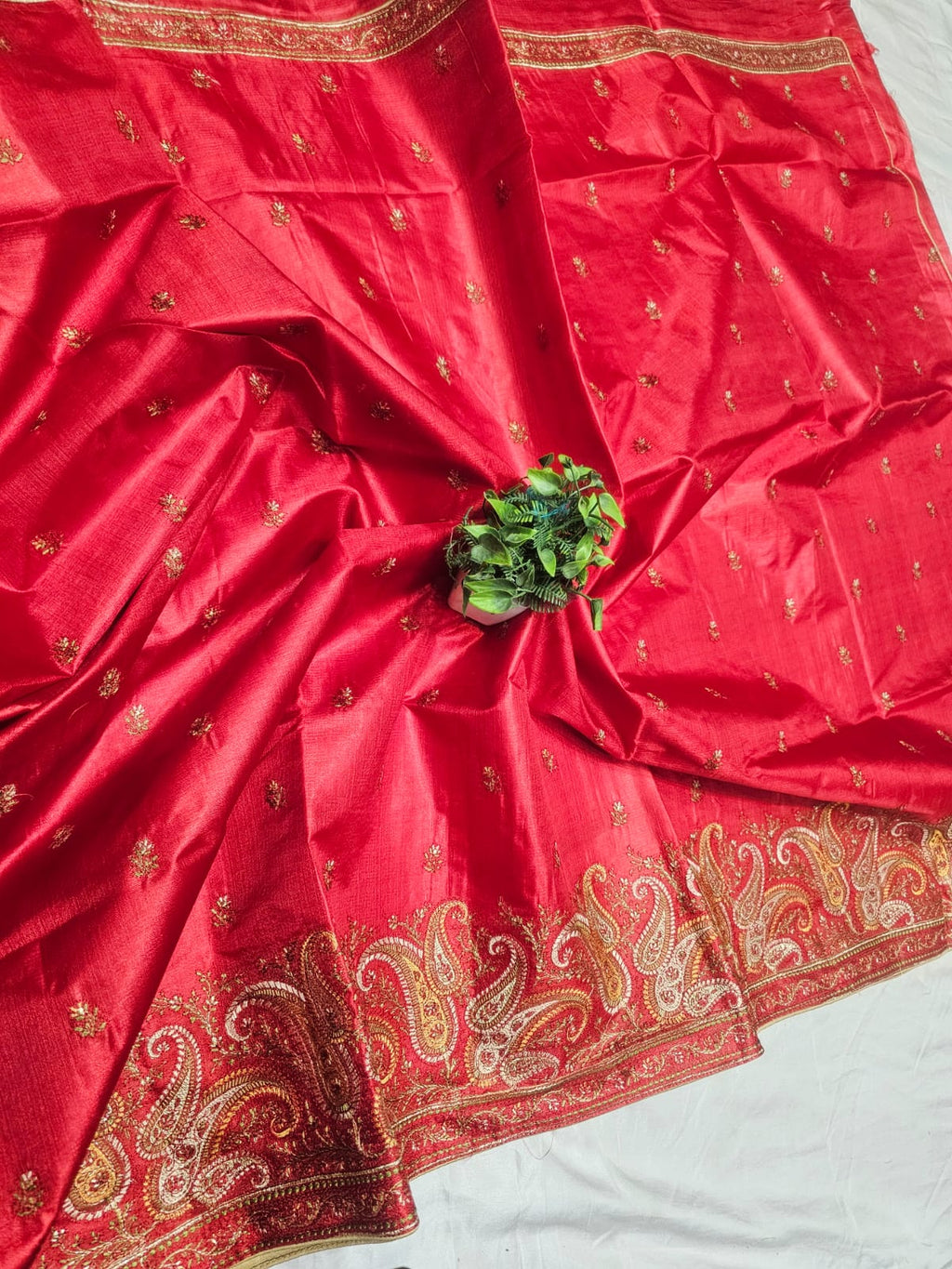 SEMI TUSSAR SILK EMBROIDERY SAREE - SU