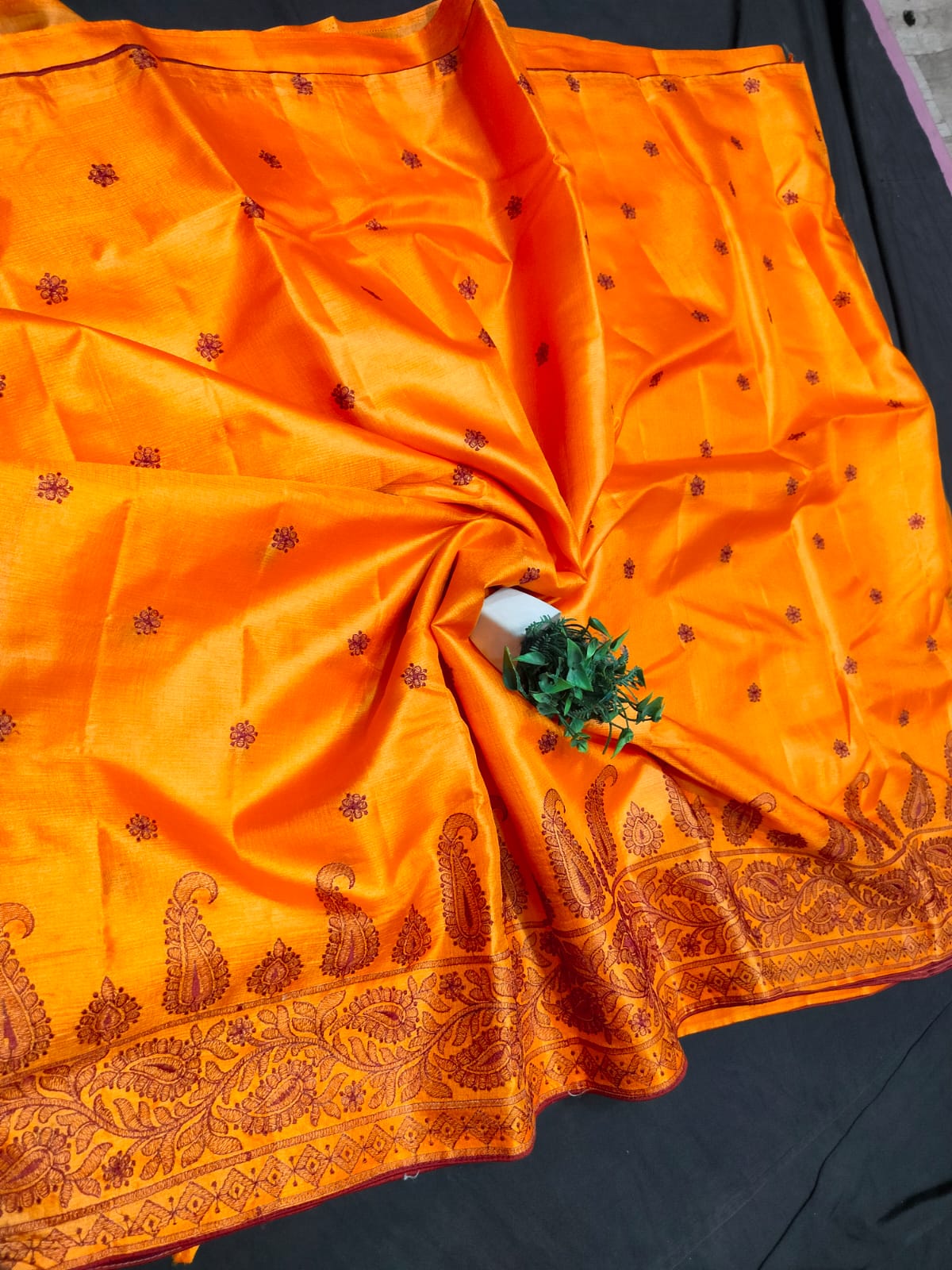 SEMI TUSSAR SILK EMBROIDERY SAREE - SU