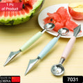7031 Multifunctional Stainless Steel Fruit Vegetable Pattern Carving Knife Peeler Corer Spherical Dig Ball Scoop Garnishing Dig Ball Spoon Kit.